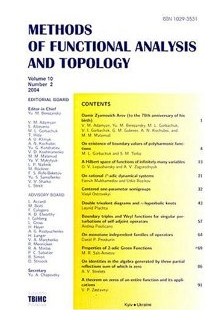 METHODS OF FUNCTIONAL ANALYSIS AND TOPOLOGY